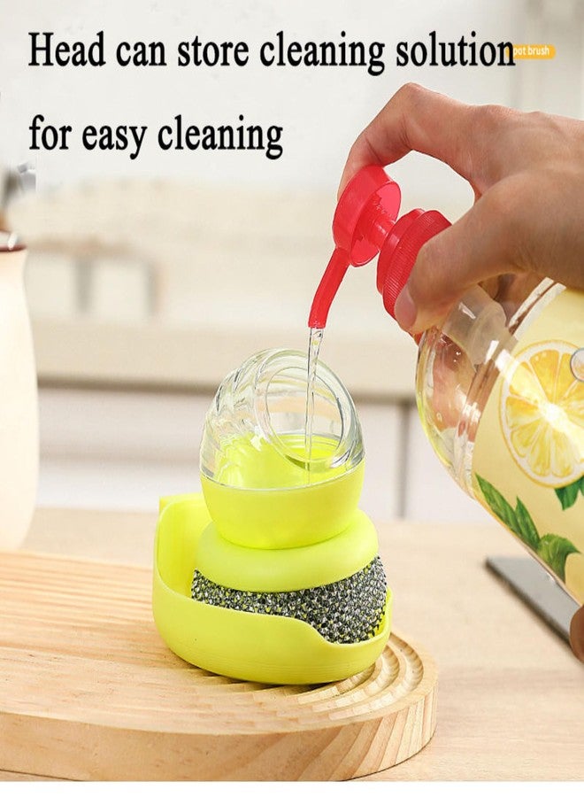 Tusmad 2024 New Press Out Liquid Pot Brush Kitchen Astronaut Non-Stick Oil Dishwashing Brush Cleaning Kitchen Automatic Detachable Dispenser Pack 1 - Image 5